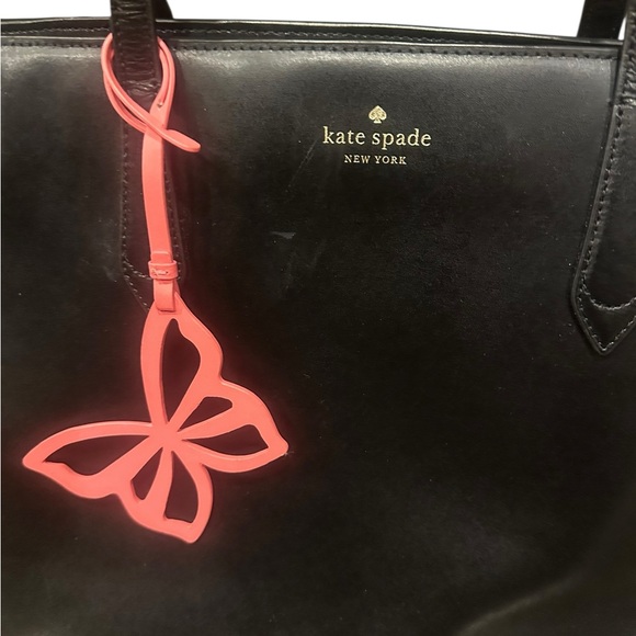 Kate Spade New York Marlee Black Tote with Pink Butterfly Accent - Picture 3 of 17